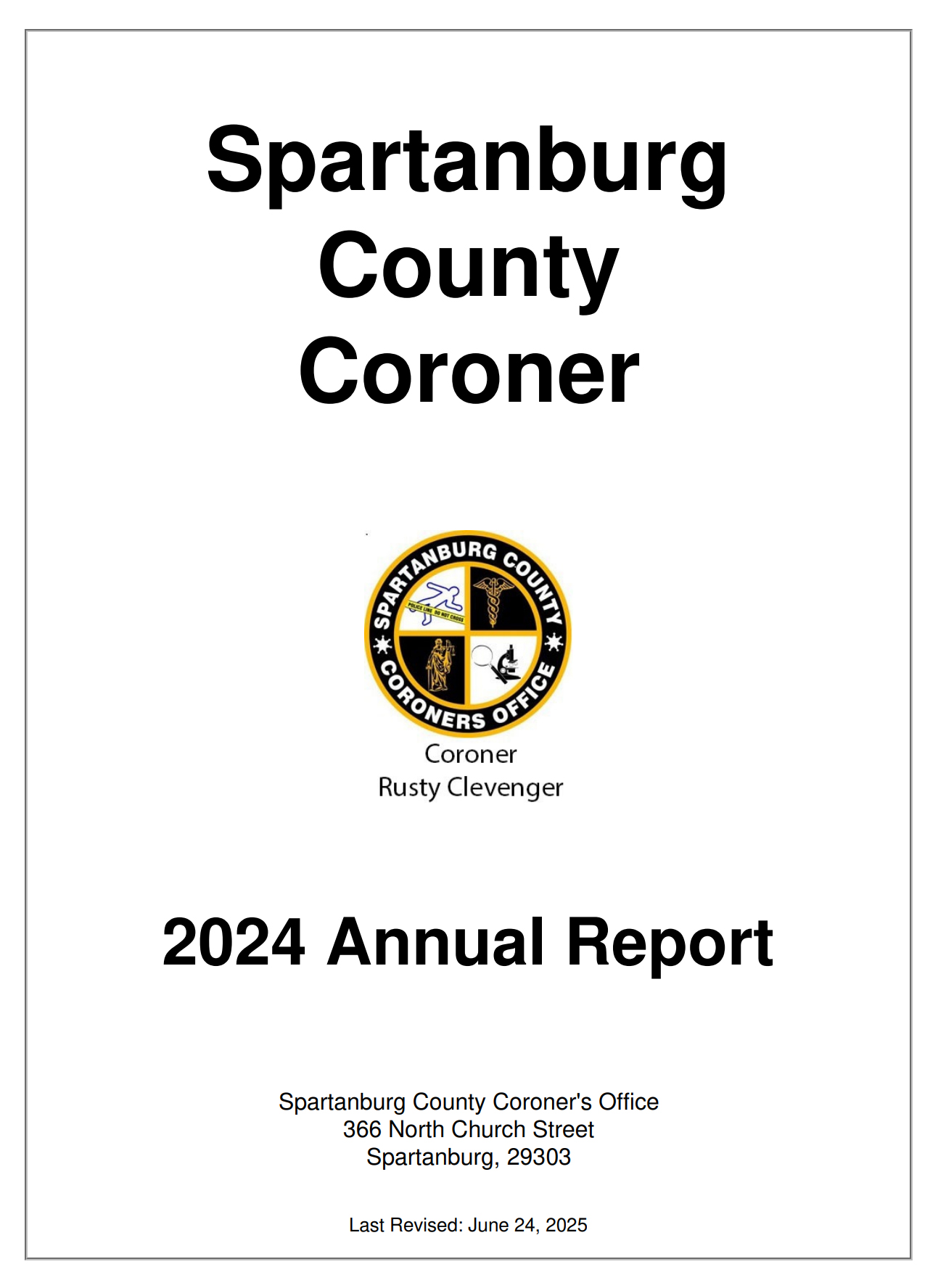 Spartanburg County Coroner 2023 Annual Report